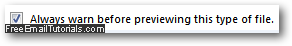 Tell Outlook 2007 to always show Excel 2007 attachments preview