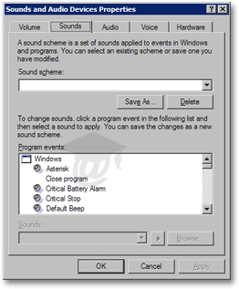 windows xp click sound