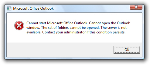 outlook 2007 cannot open your default email folders