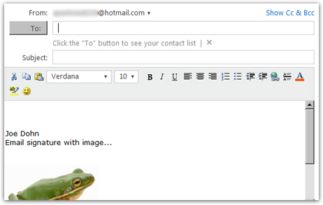 Picture this: a Hotmail email