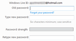 Change your password profile